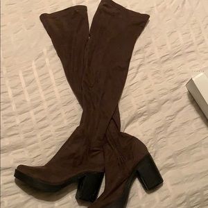 Brown over the knee boots